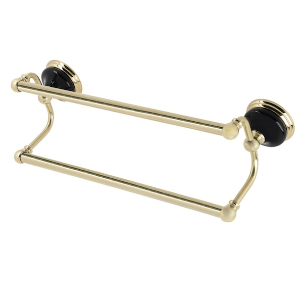 BA91318PB Water Onyx 18" Dual Towel Bar, Polished Brass